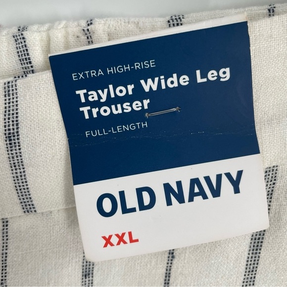 NWT Old Navy Taylor Wide Leg Linen Blend Pockets Extra High Rise Trousers Pants - Picture 4 of 13